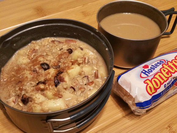 Apple Pecan Loaded Oatmeal - Lightweight Backpacking Recipe