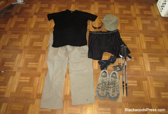 Ultralight Backpacking Gear: Clothing Worn & Items Carried