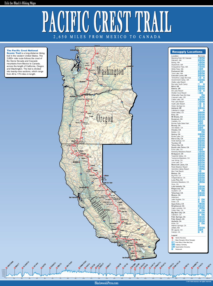 Pacific Crest Trail Map 