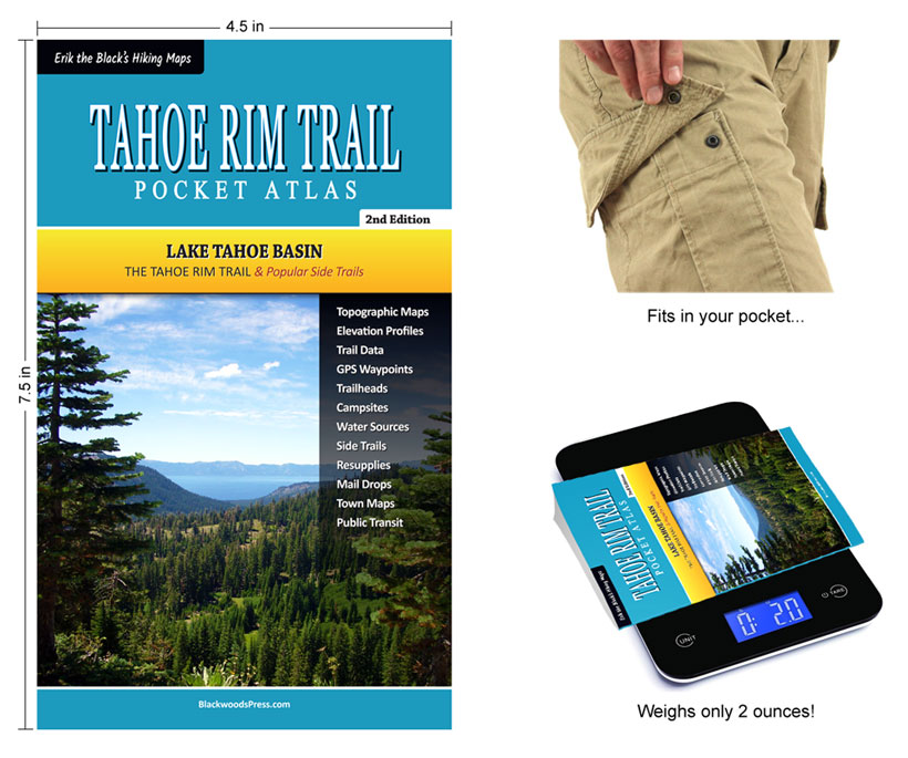 Tahoe Rim Trail Pocket Atlas Dimensions