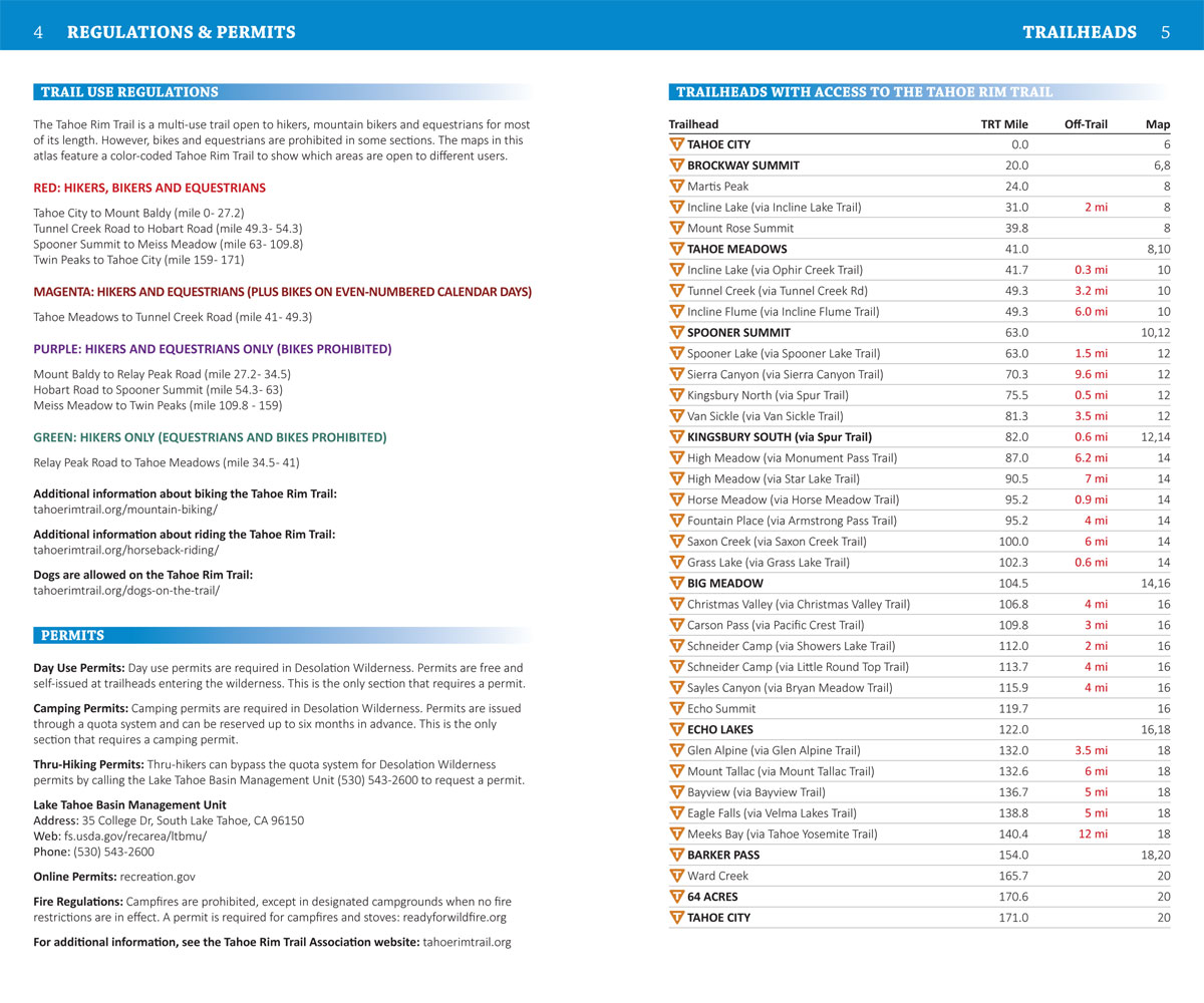 Tahoe Rim Trail Planning Information