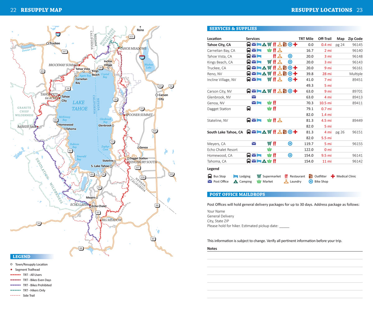 Tahoe Rim Trail Resupply Guide