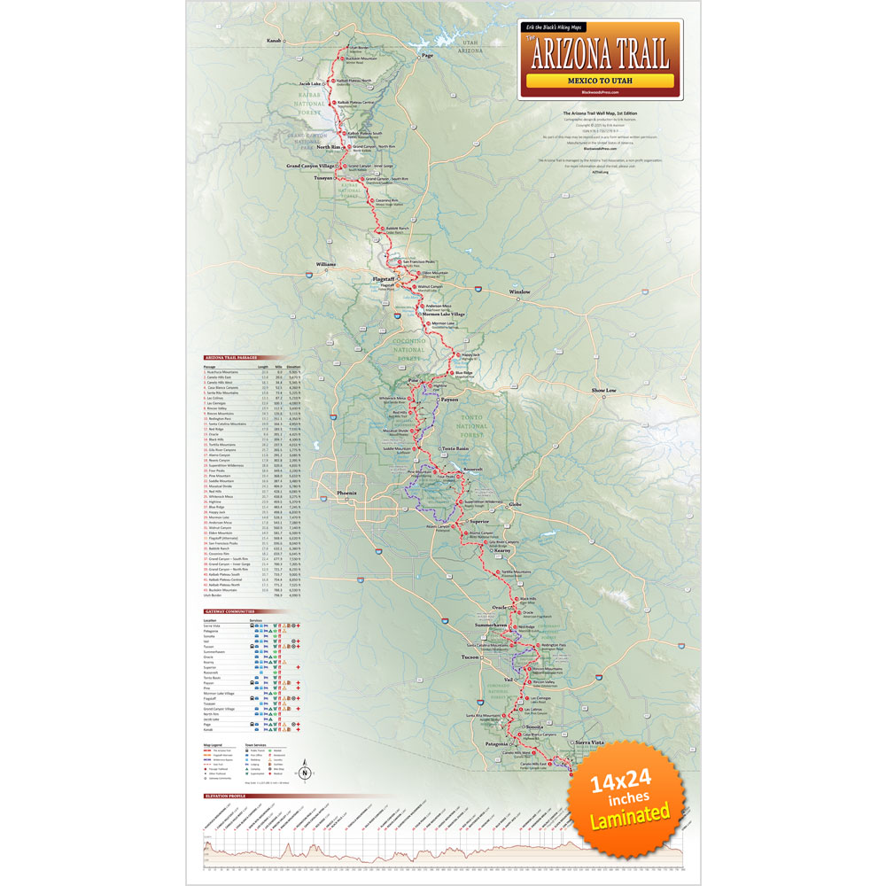 Arizona Trail Wall Map 1st Edition