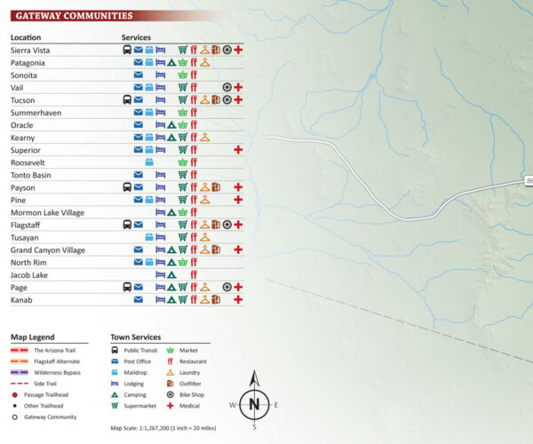 The Arizona Trail Map - Gateway Communities