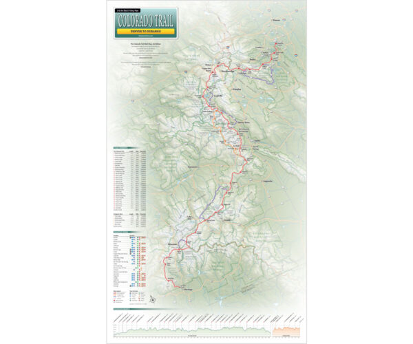 The Colorado Trail Map - 14 x 24 inch Laminated