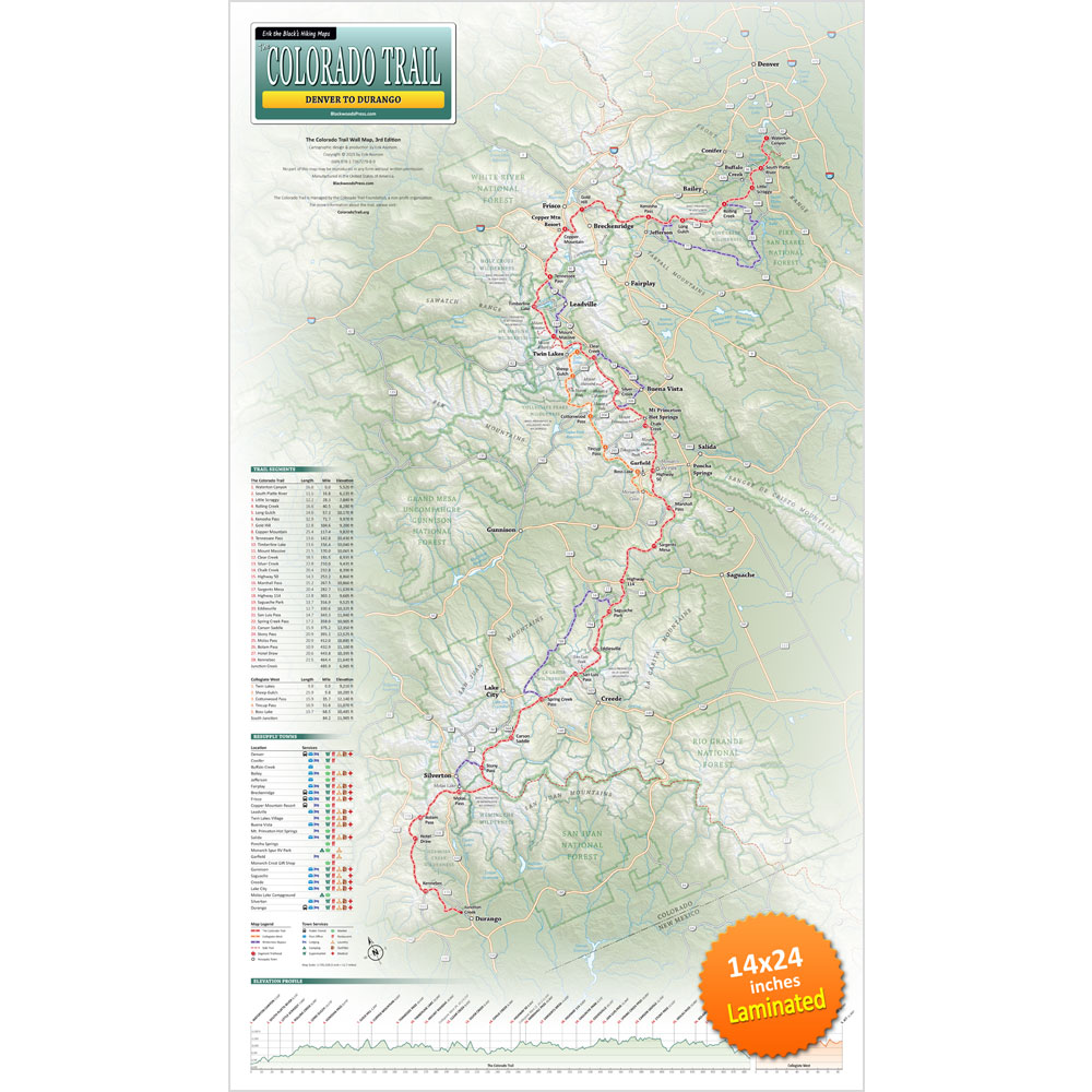 Colorado Trail Wall Map 3rd Edition