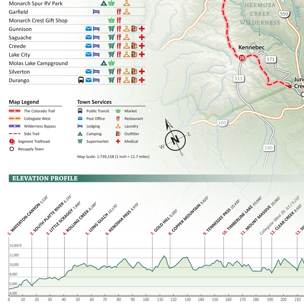 Colorado Trail Map Elevation