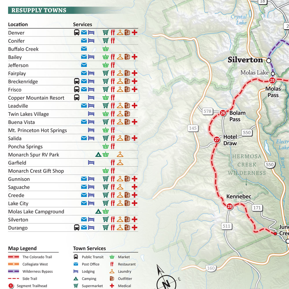 Colorado Trail Map Resupply