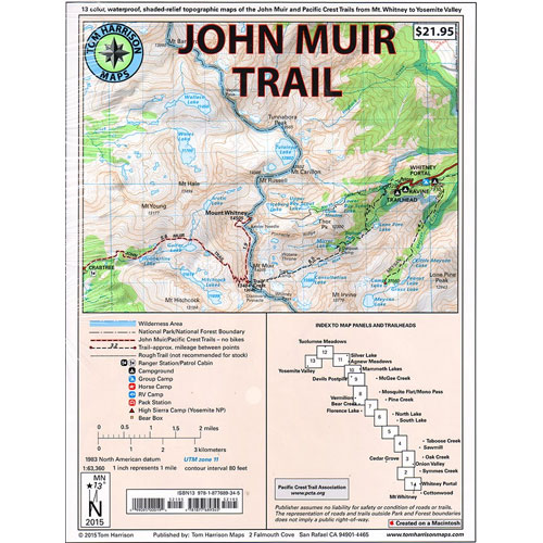 John Muir Trail Maps: Tom Harrison JMT Map Pack