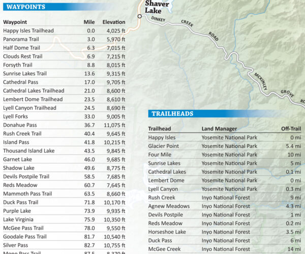 John Muir Trail Map Data