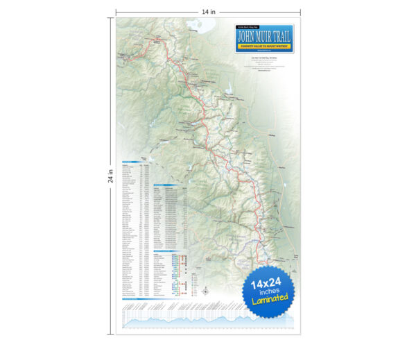 John Muir Trail Map Dimensions