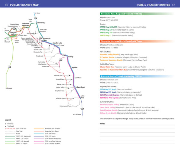 John Muir Trail Public Transit Map