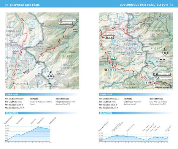 John Muir Trail Side Trail Maps