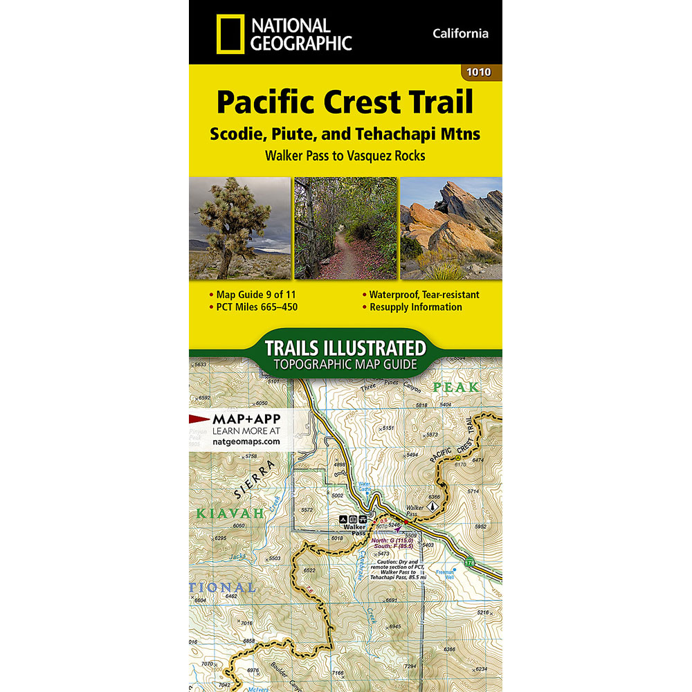 Nat Geo PCT Map 1010: Scodie, Piute, Tehachapi Mtns Nat Geo PCT Map 1010: Scodie, Piute, Tehachapi Mtns