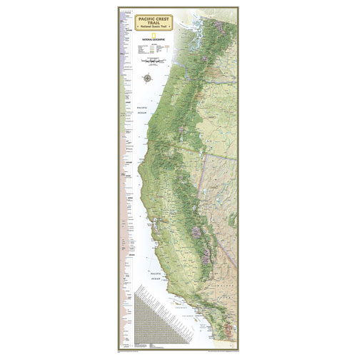 Nat Geo PCT Wall Map: Laminated Nat Geo PCT Wall Map: Laminated