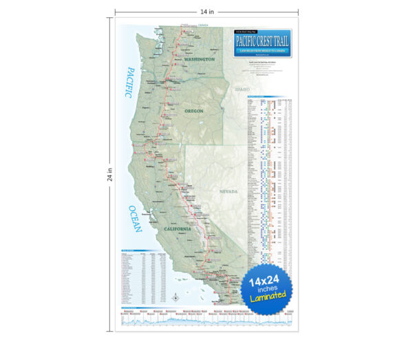 Pacific Crest Trail Map Dimensions