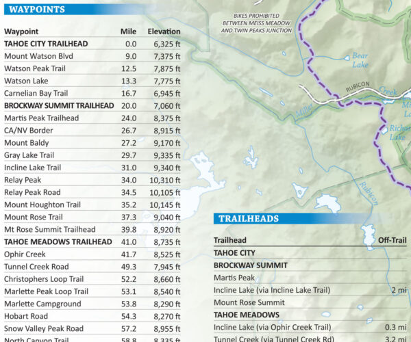 Tahoe Rim Trail Map Data