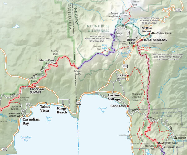 Tahoe Rim Trail Map Detail