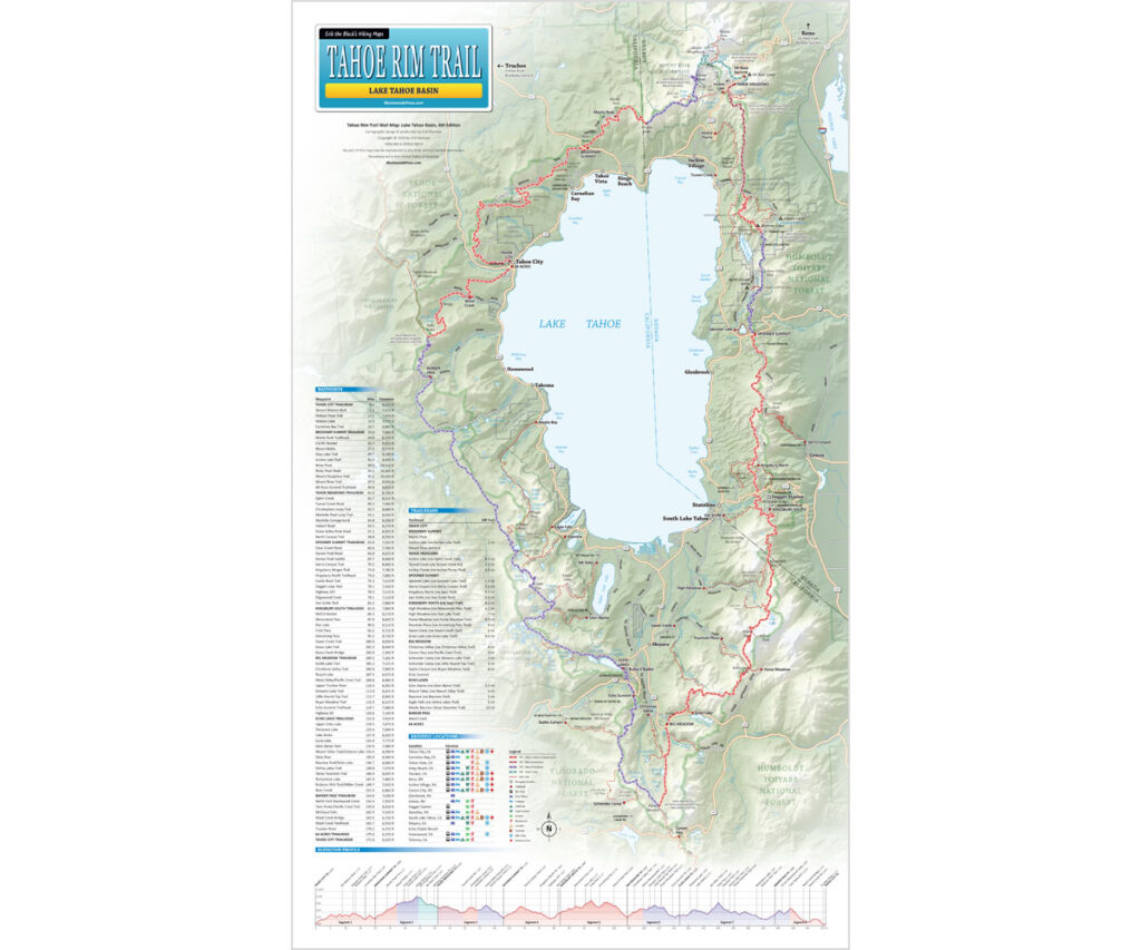 Tahoe Rim Trail Map | Wall Map | Erik The Black's Hiking Maps