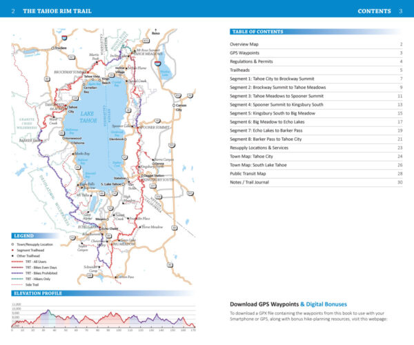 Tahoe Rim Trail Overview Map