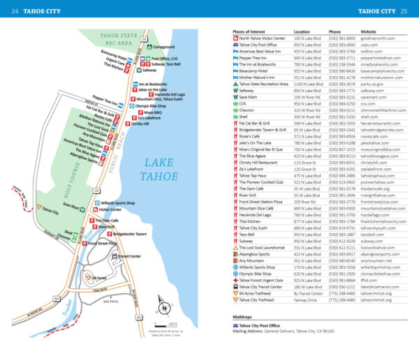 Tahoe Rim Trail Town Maps